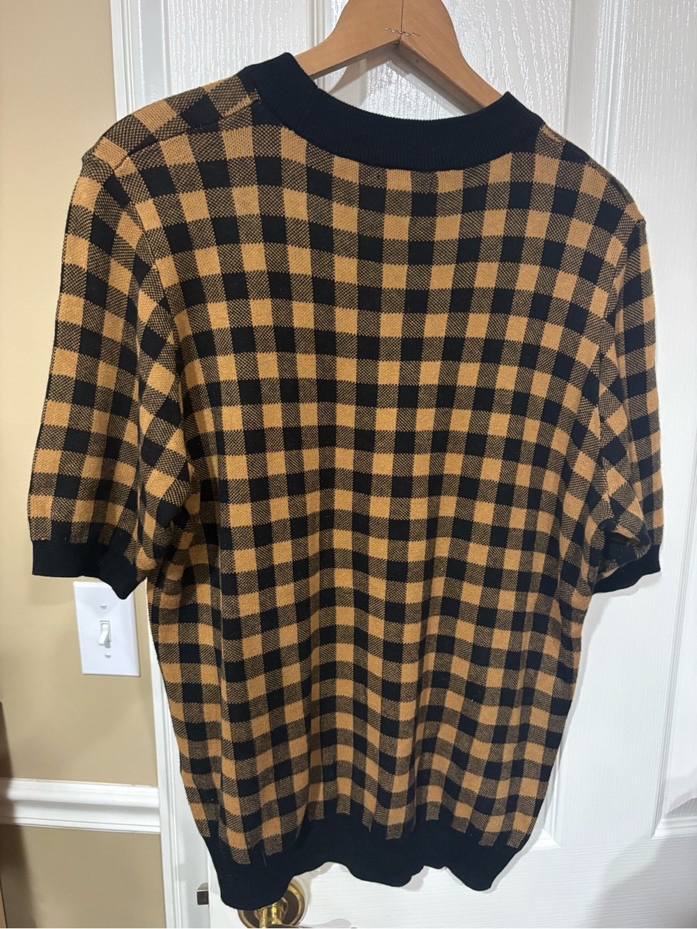 Who What Wear- Women’s Black and Brown Check Knit Sweater - Picture 2 of 3